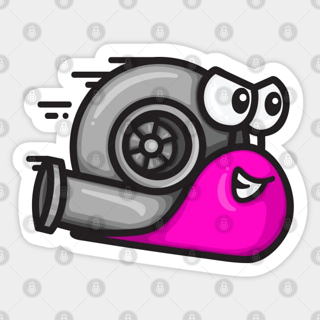 Turbo Snail - Pink Sticker by hoddynoddy